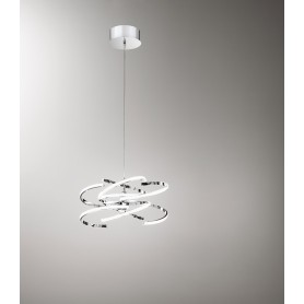 Lampadario lampada a sospensione in metallo cromo lucido D.47cm art.6396cl lc Illuminazione moderna per salone cucina
