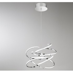 Lampadario lampada a sospensione in metallo cromo lucido D.60cm art.6397cl lc Illuminazione moderna per salone cucina