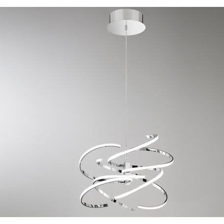 Lampadario lampada a sospensione in metallo cromo lucido D.60cm art.6397cl lc Illuminazione moderna per salone cucina Lampadario lampada a sospensione in metallo cromo lucido D.60cm art.6397cl lc Illuminazione moderna per salone cucina