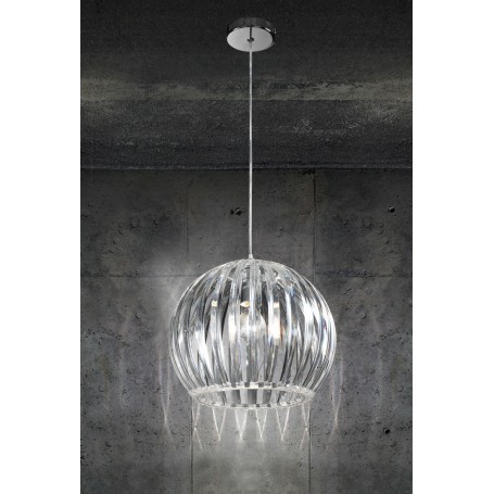 Lampadario con lampada a sospensione in acrilico trasparente D.40cm art.5858T Illuminazione moderna ideale per salone e cucina Lampadario con lampada a sospensione in acrilico trasparente D.40cm art.5858T Illuminazione moderna ideale per salone e cucina