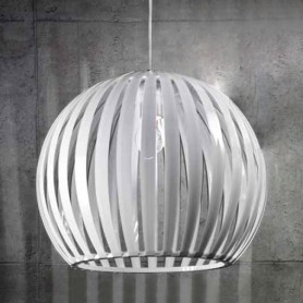 Lampadario con lampada a sospensione in acrilico bianco D.40cm art.5858B Illuminazione moderna ideale per salone e cucina
