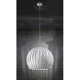 Lampadario con lampada a sospensione in acrilico bianco D.30cm art.5860B Illuminazione moderna ideale per salone e cucina