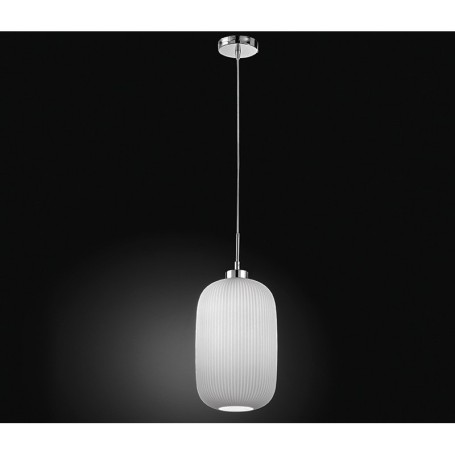 Lampadario con lampada a sospensione vetro bianco D.20cm art.6343 Illuminazione moderna ideale per salone e cucina Lampadario con lampada a sospensione vetro bianco D.20cm art.6343 Illuminazione moderna ideale per salone e cucina