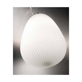 Lampadario con lampada a sospensione vetro bianco D.30cm art.6462 Illuminazione moderna ideale per salone e cucina