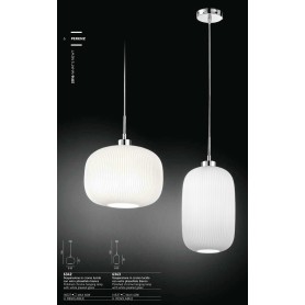 Lampadario coordinato 2 lampade a sospensione vetro bianco art.634243 Illuminazione moderna ideale per salone e cucina