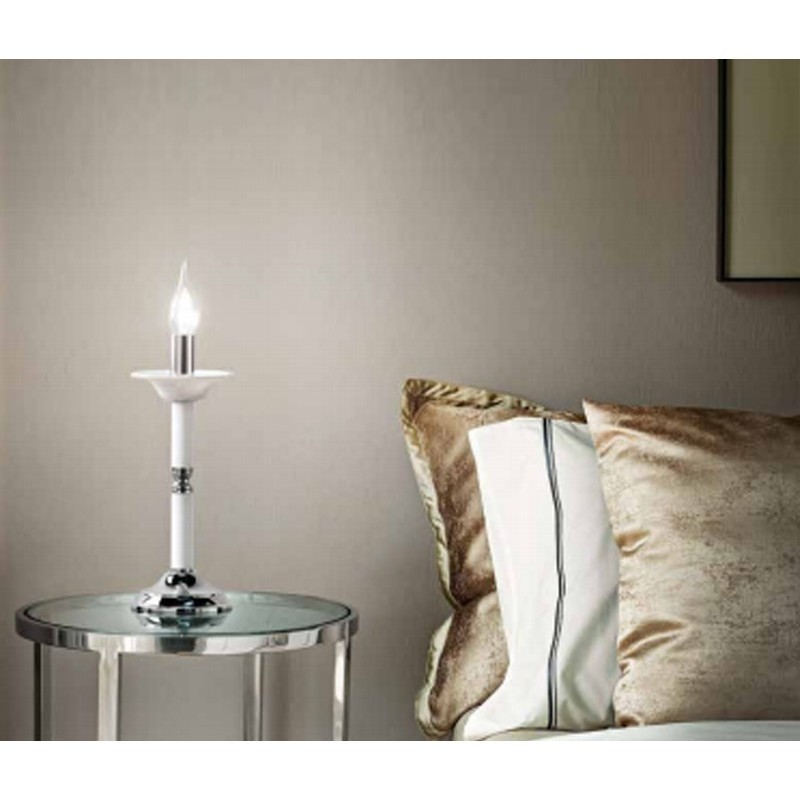 Lumetto abat-jour candela vetro bianco D12cm 6495B illuminazione