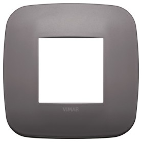 Placca Round 2M nichel dark scatola rotonda Vimar Arkè 19672.29