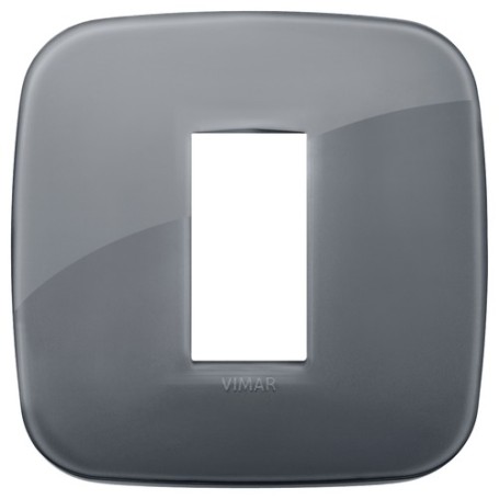 Placca Round 1M Reflex grigio fumè scatola rotonda Vimar Arkè 19671.61 Placca Round 1M Reflex grigio fumè scatola rotonda Vimar Arkè 19671.61