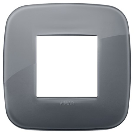 Placca Round 2M Reflex grigio fumè scatola rotonda Vimar Arkè 19672.61 Placca Round 2M Reflex grigio fumè scatola rotonda Vimar Arkè 19672.61