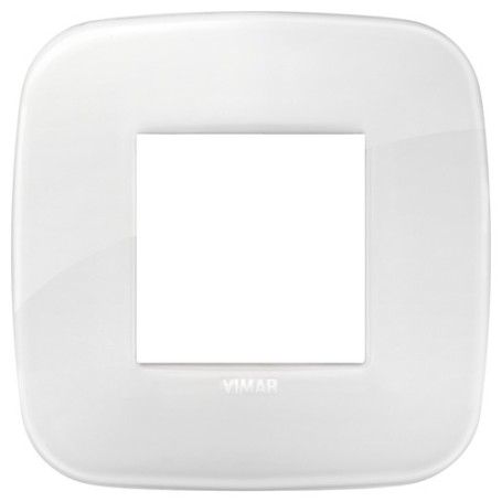 Placca Round 2M Reflex ghiaccio total look scatola rotonda Vimar Arkè 19672.B66