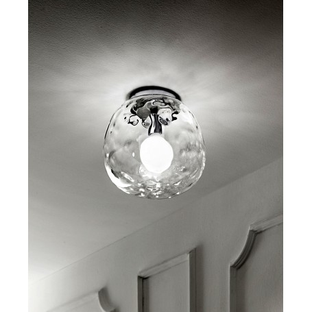 lampada da soffitto vetro trasparente art.6467TR Illuminazione moderna ideale per salone e cucina