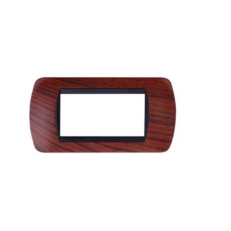 Placca 4 posti Legno Radica Compatibile con Bticino Living