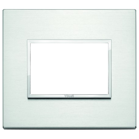 Placca 3M alluminio brillante Vimar Eikon Evo 21653.01