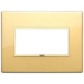 Placca 4M oro totale lucido Vimar Eikon Evo 21654.G09