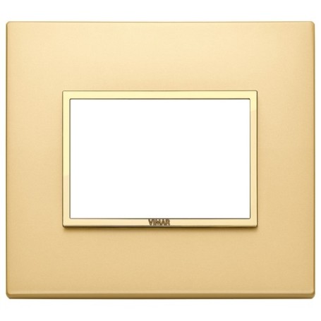 Placca 3M oro totale satinato Vimar Eikon Evo 21653.G10 Placca 3M oro totale satinato Vimar Eikon Evo 21653.G10