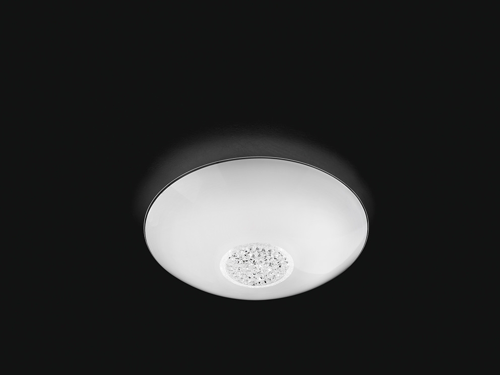 Illuminazione Moderna Da Parete : Lampada da soffitto da parete applique in vetro bianco con cristalli