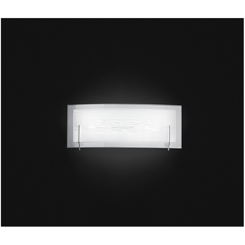 Applique vetro bianco satinato 32cm art.6484BLN illuminazione moderna contemporanea ideale per salone camera da letto