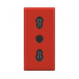 Presa bipasso 2P+T 10/16A rossa Bticino Axolute H4180R