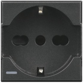 Presa std tedesco/italiano nero Bticino Axolute HS4140/16