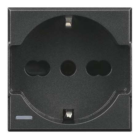 Presa std tedesco/italiano nero Bticino Axolute HS4140/16 Presa std tedesco/italiano nero Bticino Axolute HS4140/16
