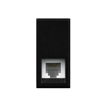 Connettore RJ11 tipo K10 nero Bticino Axolute HS4258/11N Connettore RJ11 tipo K10 nero Bticino Axolute HS4258/11N