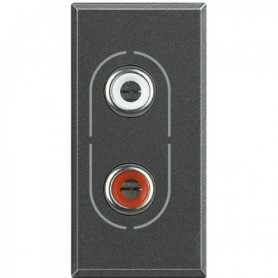 Presa audio RCAx2 nero Bticino Axolute HS4281