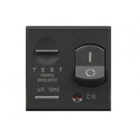Magnetotermico differenziale 1P+N 10A 10mA nero Bticino Axolute HS4305/10