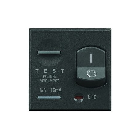 Magnetotermico differenziale 1P+N 16A 10mA nero Bticino Axolute HS4305/16 Magnetotermico differenziale 1P+N 16A 10mA nero Bticino Axolute HS4305/16