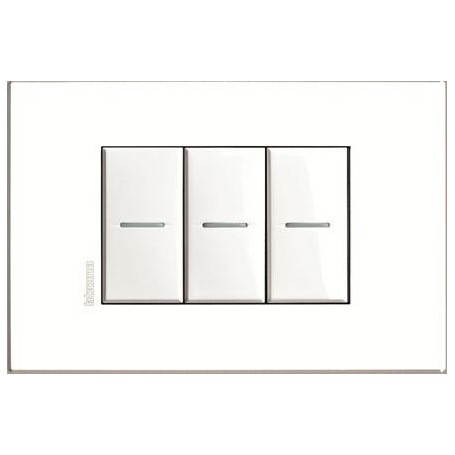 Placca 3M personalizzabile Bticino Axolute Air HW4803AW Placca 3M personalizzabile Bticino Axolute Air HW4803AW