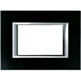 Placca Classic 3M vetro nero notte Bticino Axolute HA4803VNN