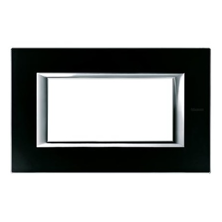 Placca Classic 4M vetro nero notte Bticino Axolute HA4804VNN Placca Classic 4M vetro nero notte Bticino Axolute HA4804VNN