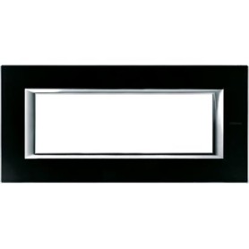 Placca Classic 6M vetro nero notte Bticino Axolute HA4806VNN
