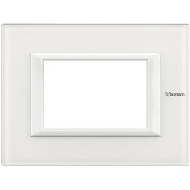 Placca Classic 3M vetro bianco Bticino Axolute HA4803VBB