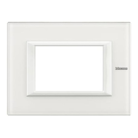 Placca Classic 3M vetro bianco Bticino Axolute HA4803VBB Placca Classic 3M vetro bianco Bticino Axolute HA4803VBB