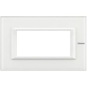 Placca Classic 4M vetro bianco Bticino Axolute HA4804VBB