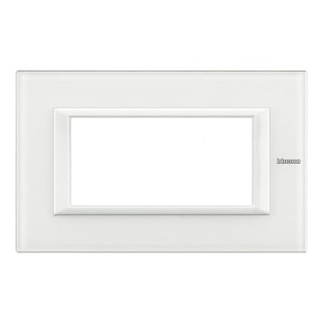 Placca Classic 4M vetro bianco Bticino Axolute HA4804VBB Placca Classic 4M vetro bianco Bticino Axolute HA4804VBB