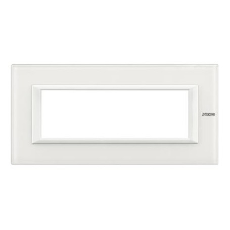Placca Classic 6M vetro bianco Bticino Axolute HA4806VBB Placca Classic 6M vetro bianco Bticino Axolute HA4806VBB