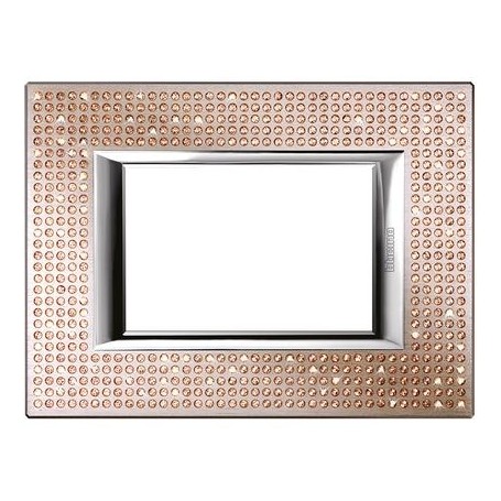 Placca Classic Cristalli 3M Light Peach Bticino Axolute HA4803SWL