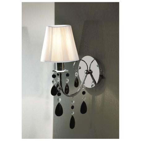 Lampada da parete Imperial con cristalli e coppette bianche o nere 27W/1