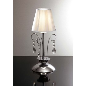 Lampada da tavolo Imperial con cristalli e coppette bianche o nere 27T/1