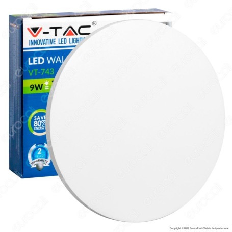Lampada da parete a Led 9W per esterno VT-743 Bianco IP65 V-Tac 7527