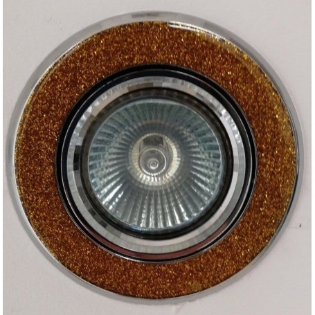Faretto rotondo da incasso cartongesso Con Brillantini Oro Faretto rotondo da incasso cartongesso Con Brillantini Oro