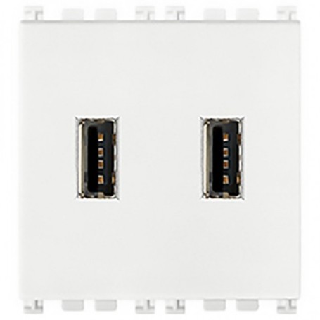 Presa di alimentazione USB 2 moduli bianco Vimar Arkè Grigia 5V 1A 19293.b  Presa di alimentazione USB 2 moduli bianco Vimar Arkè Grigia 5V 1A 19293.b