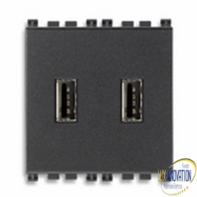 Presa di alimentazione USB 2 moduli Vimar Arkè Grigia 5V 1A