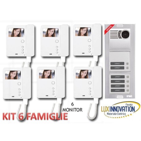 Kit Videocitofono 6 famiglie Urmet 6 interni