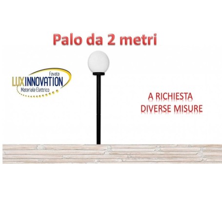 Lampione Sfera da giardino opaca da 25  com palo da 2 mt