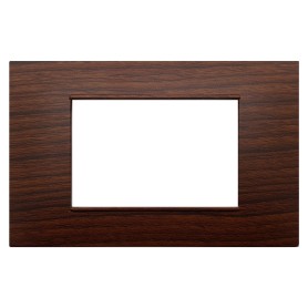 Placca 3 moduli compatibile Vimar Plana Legno scuro tipo 14653.33 makorè
