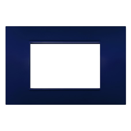 Placca 3 moduli blu compatibile Vimar Plana Placca 3 moduli blu compatibile Vimar Plana