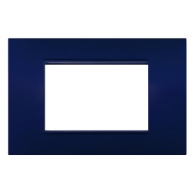 Placca 3 moduli blu compatibile Vimar Plana