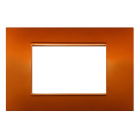 Placca 3 moduli arancio compatibile Vimar Plana